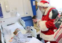 Father Christmas brings festive magic to children at Derriford Hospital
